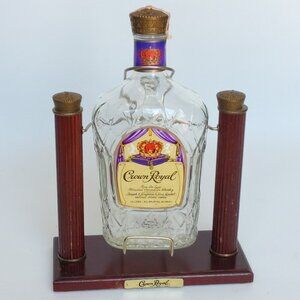 VINTAGE Crown Royal Whisky Tilt Pour Cradle Stand Display w/1.75 L Bottle